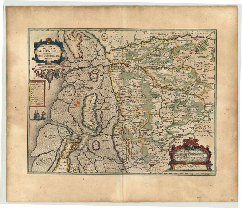 2752   Blaeu, Joan / Mejer, Johannes : Pars Occidentalis Praefecturae Hadersleben cum adjacentibus Ripen et Lohmchloster Praefecturis. 1662