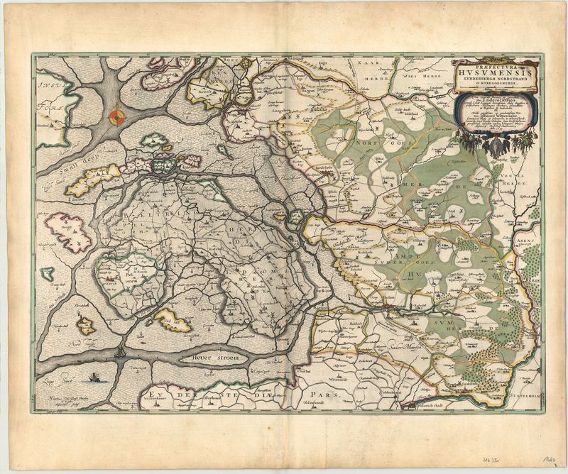 Husum im Jahr 1663 von Joan Blaeu und Johannes Mejer
