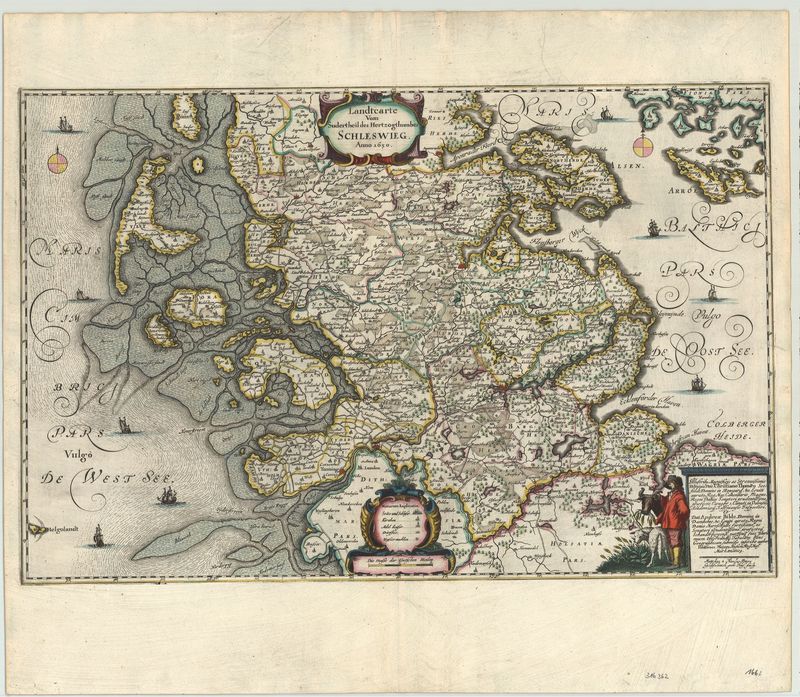 R2771   Blaeu, Joan / Mejer, Johannes: Landtcarte vom Sudertheil des Herzogthumbes Schleswieg.  1662