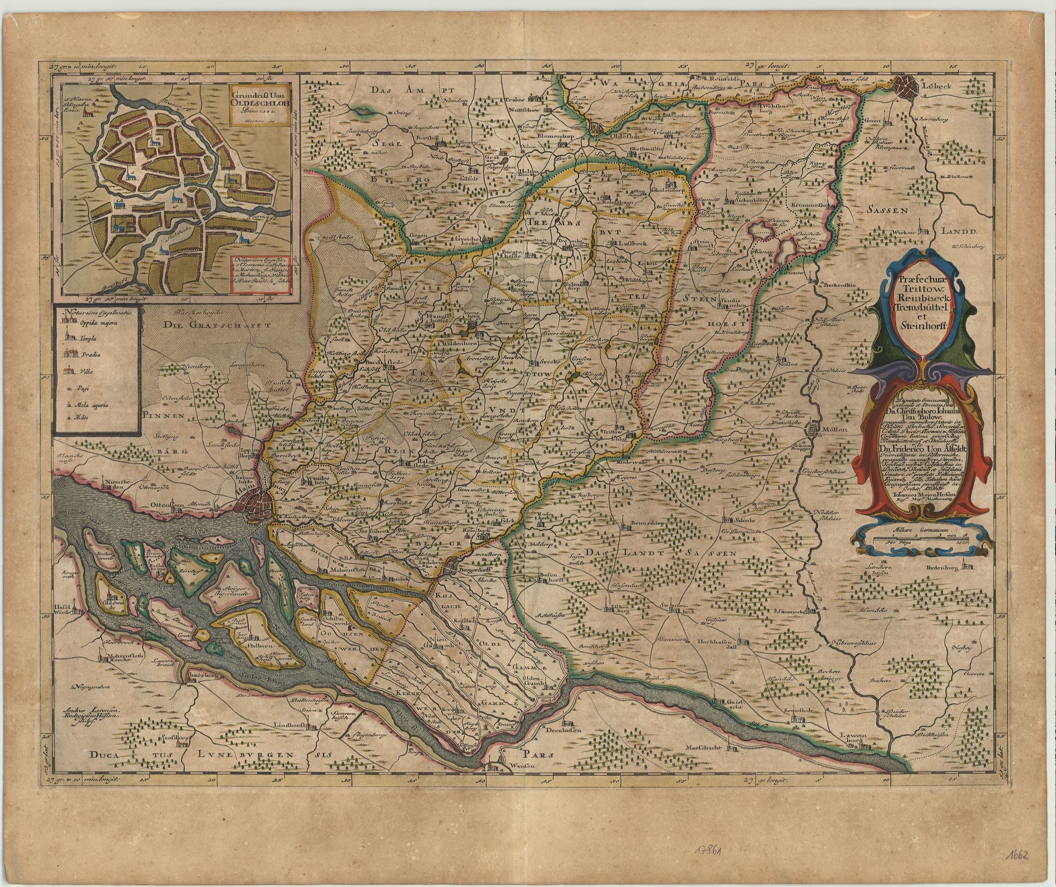 Schleswig-Holstein / Trittau-Reinb. im Jahr 1662 von Joan Blaeu & Johannes Mejer