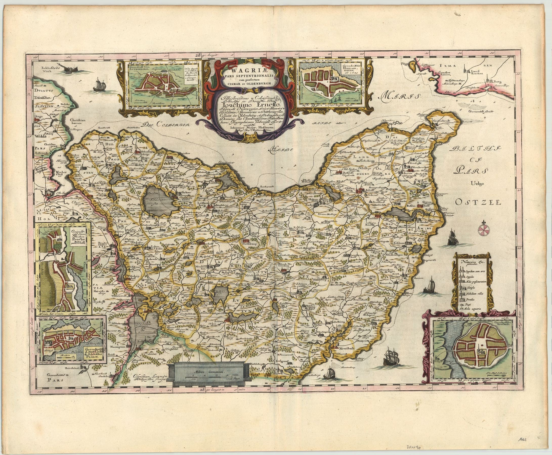 Schleswig-Holstein / Wagrien-N. im Jahr 1662 von Joan Blaeu & Johannes Mejer