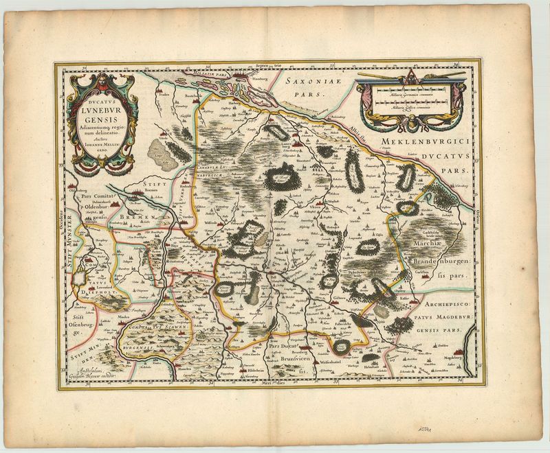 2796   Blaeu, Joan: Ducatus Luneburgensis Adiacentiumq regionum delineatio  1662
