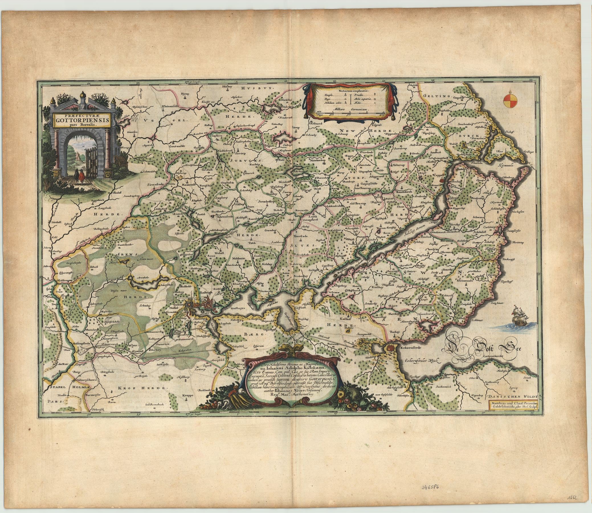 Schleswig-Holstein / Gottorf-S. im Jahr 1662 von Joan Blaeu & Johannes Mejer