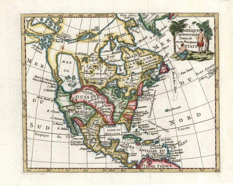 Nordamerika im Jahr 1786 von Joseph de Laporte