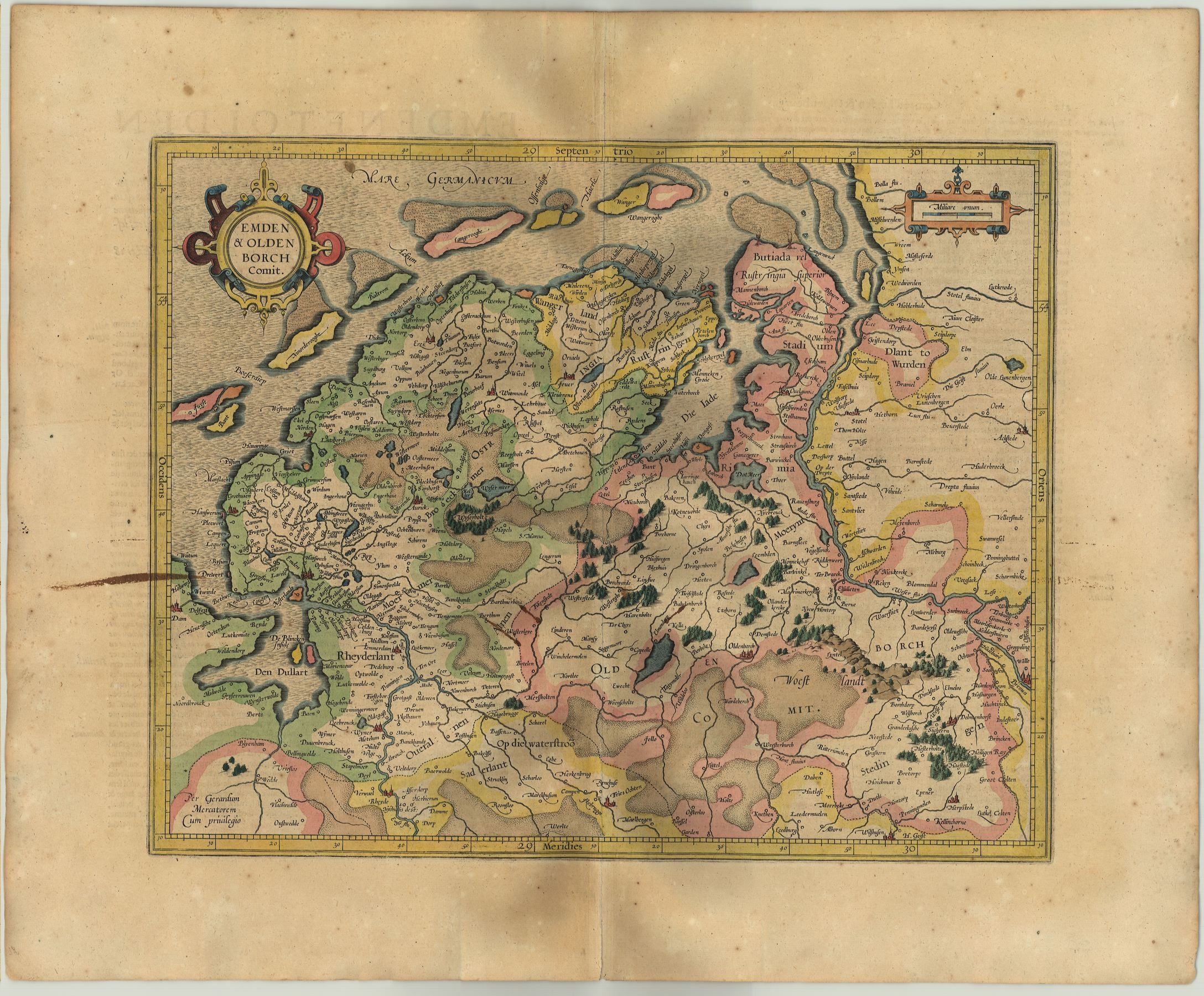 Ostfriesland im Jahr 1609 von Gerard Mercator
