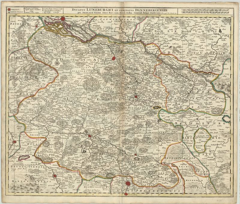 Lüneburg in der Zeit um 1740 von Nicolaus Visscher