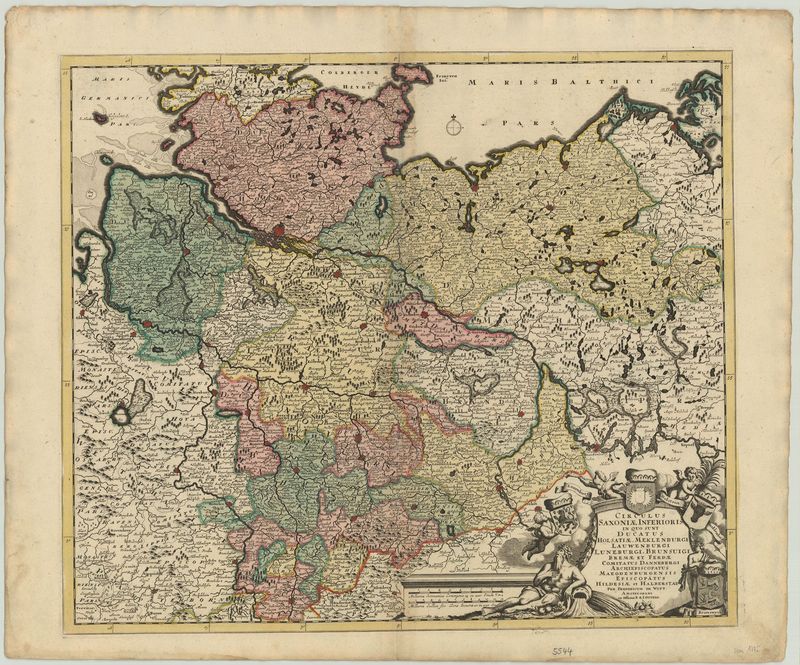 Niedersachsen um das Jahr 1745 von Renier und Josua Ottens