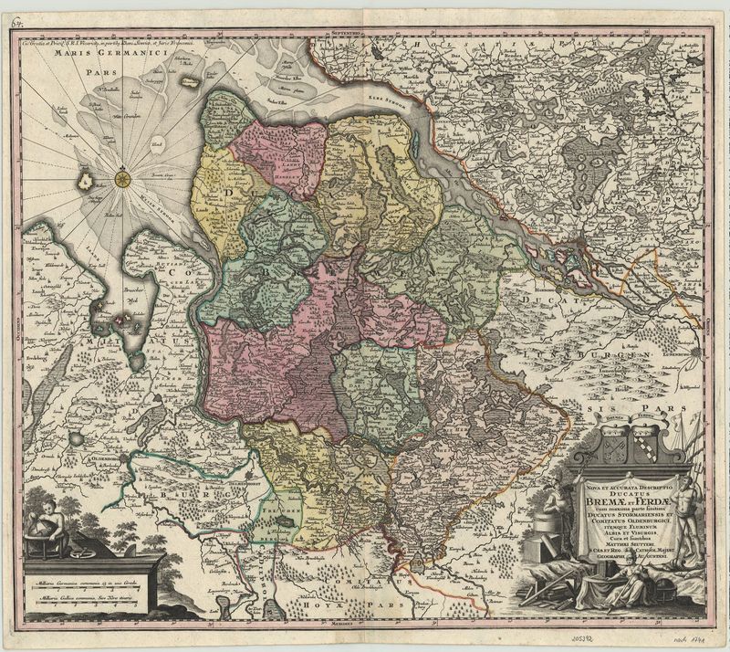 Bremen und Verden im Jahr 1741 von Matthias Seutter