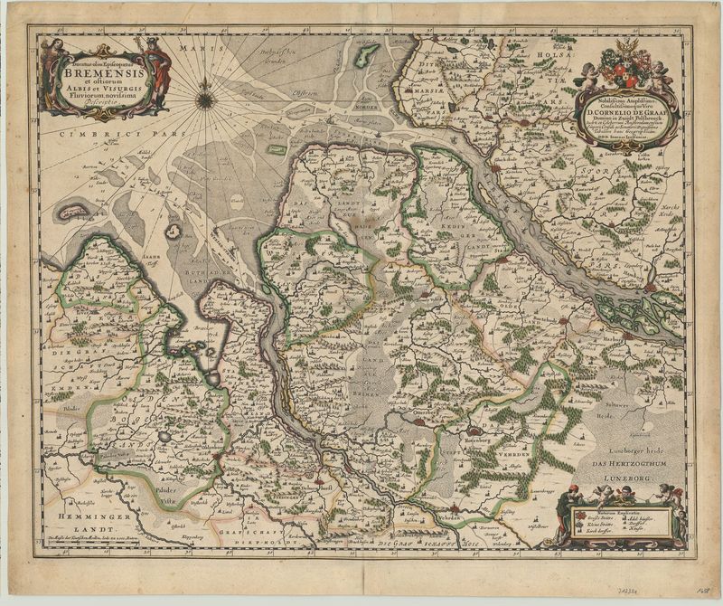 Niedersachsen-Bremen im Jahr 1658 von Johannes Janssonius