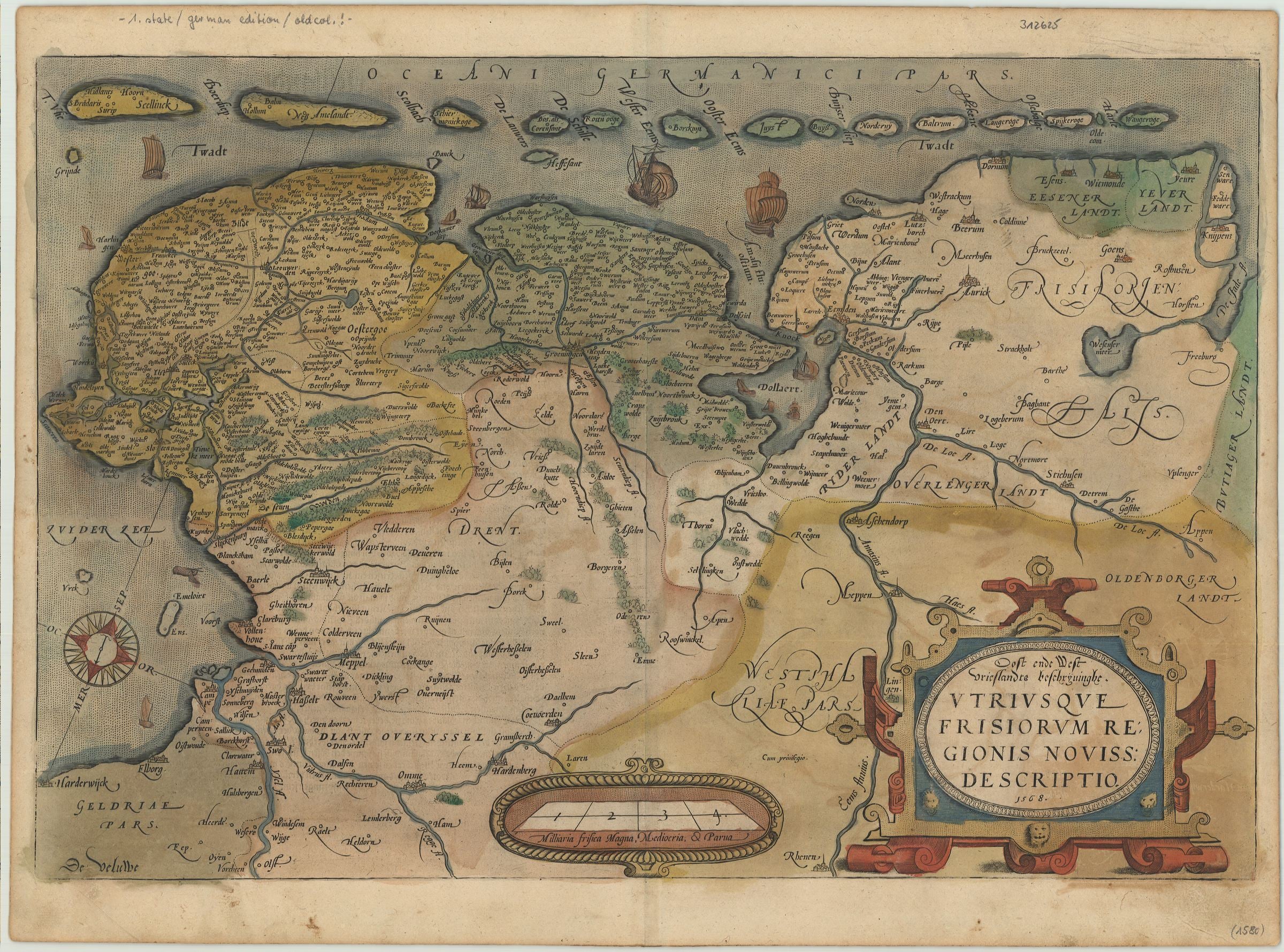 Ost- und Westfriesland im Jahr 1568 Abraham Ortelius