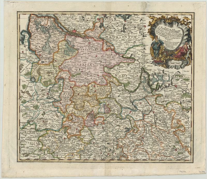 Niedersachsen um das Jahr 1740 von Homann Erben