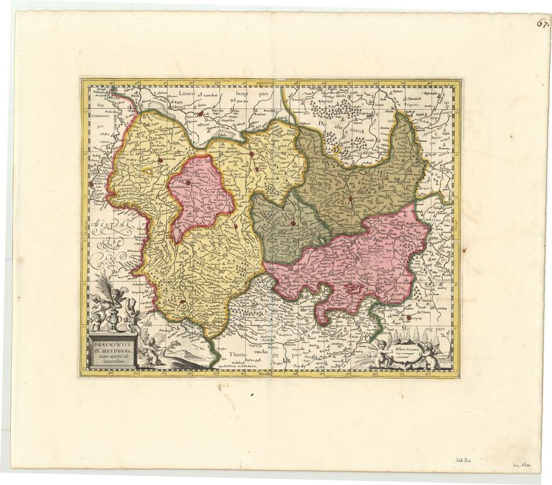 Braunschweig und Magdeburg um das Jahr 1710 von Petrus Schenk und Gerard Valk