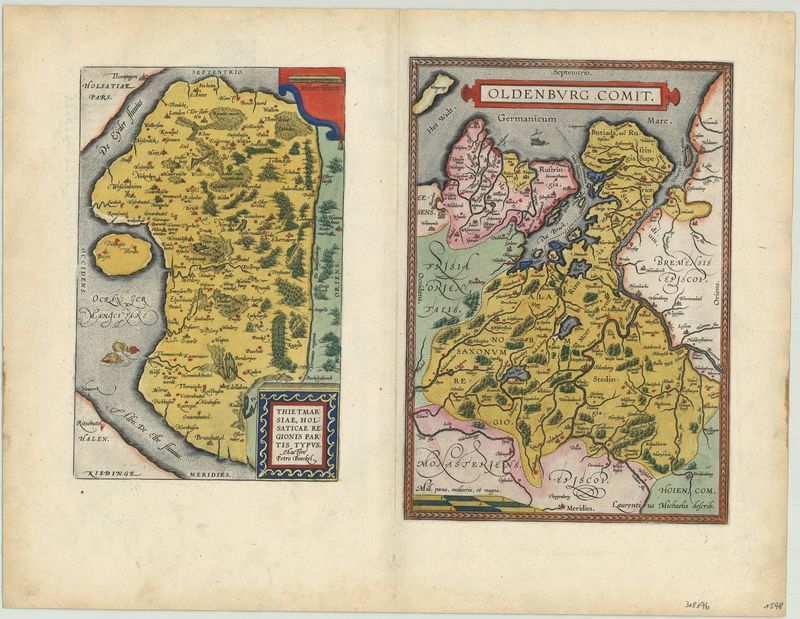 Dithmarschen und Oldenburg im Jahr 1598 von Abraham Ortelius