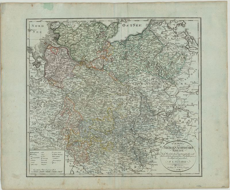Niedersachsen im Jahr 1803 von Franz Ludwig Güssefeld