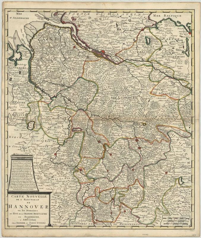 Hannover im Jahr 1757 von Reinier und Josua Ottens