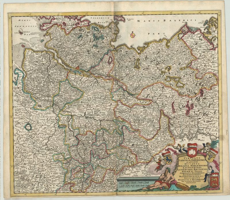 Niedersachsen in der Zeit um 1690 von Justus Danckerts