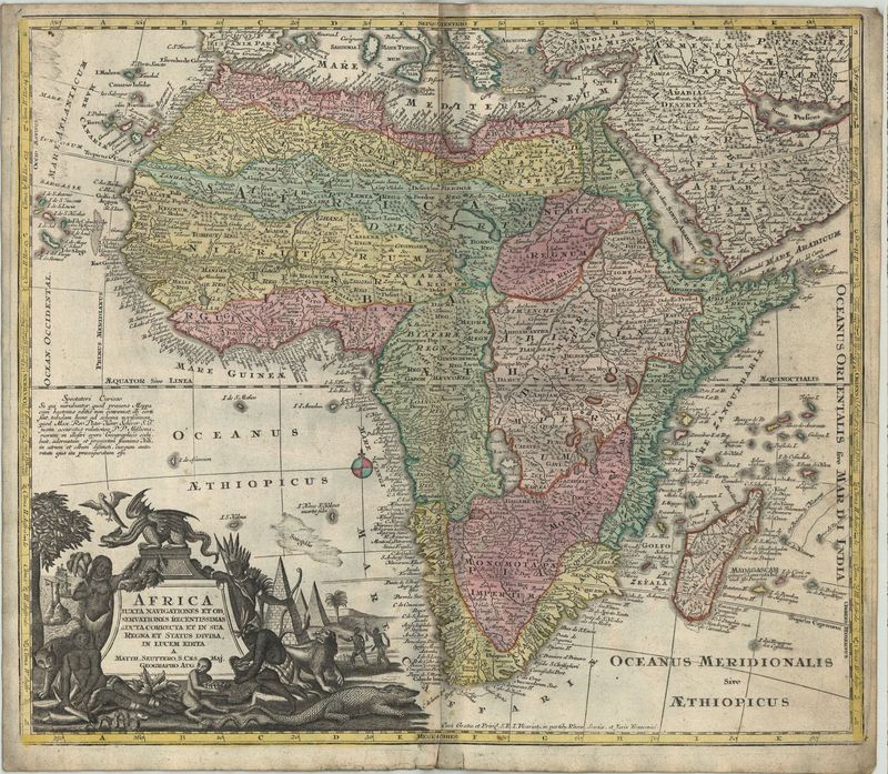 Afrika im Jahr 1735 von Matthias Seutter