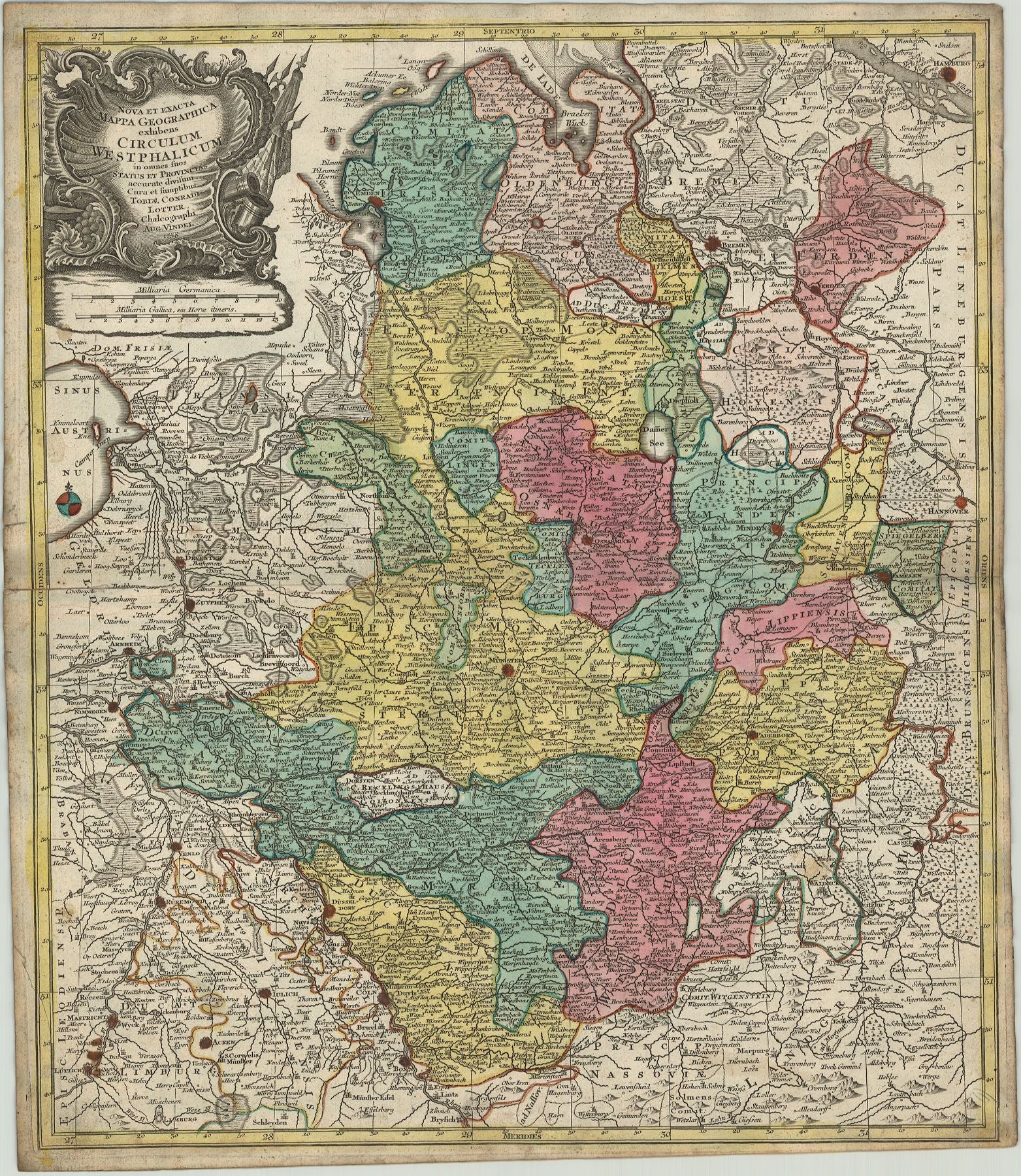 Westfalen im Jahr 1758 von Tobias Conrad Lotter