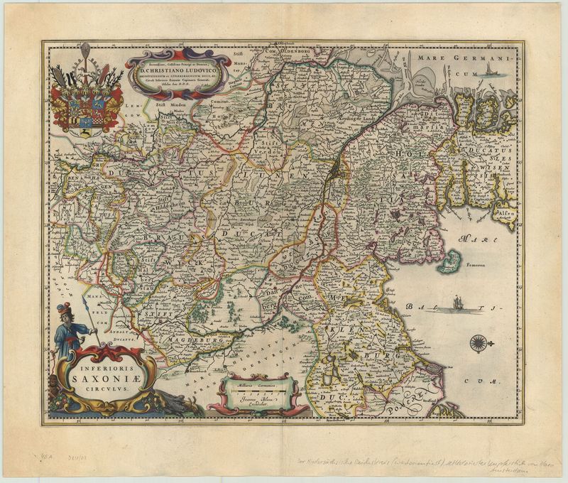 Niedersachsen im Jahr 1663 von Joan Blaeu