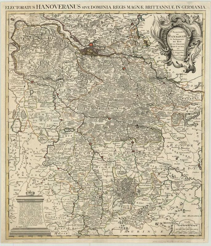 Kurfürstentum Hannover um das Jahr 1745 von Covens & Mortier