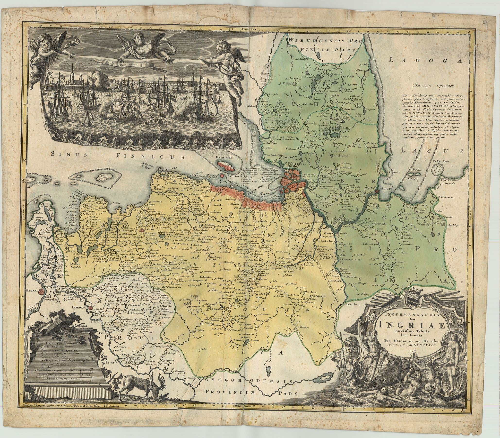 St. Petersburg im Jahr 1734 von Homann Erben