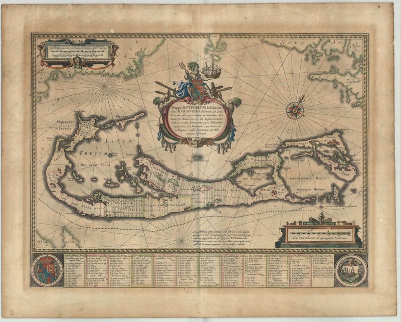 R2947   Blaeu, Willem: Mappa Aestivarum Insularum alias Barmuda dictarum.  1642