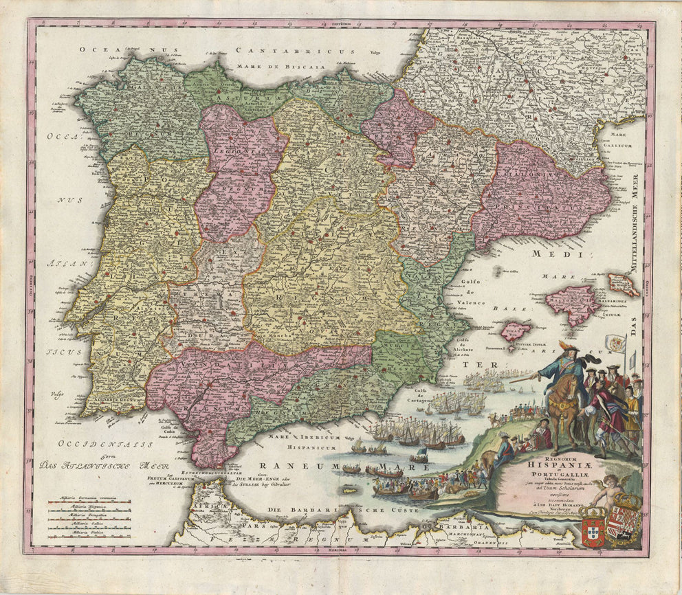 2959 Homann, Johann Baptist: Regnorum Hispaniae et Portugalliae Tabula Generalis, ca. 1720