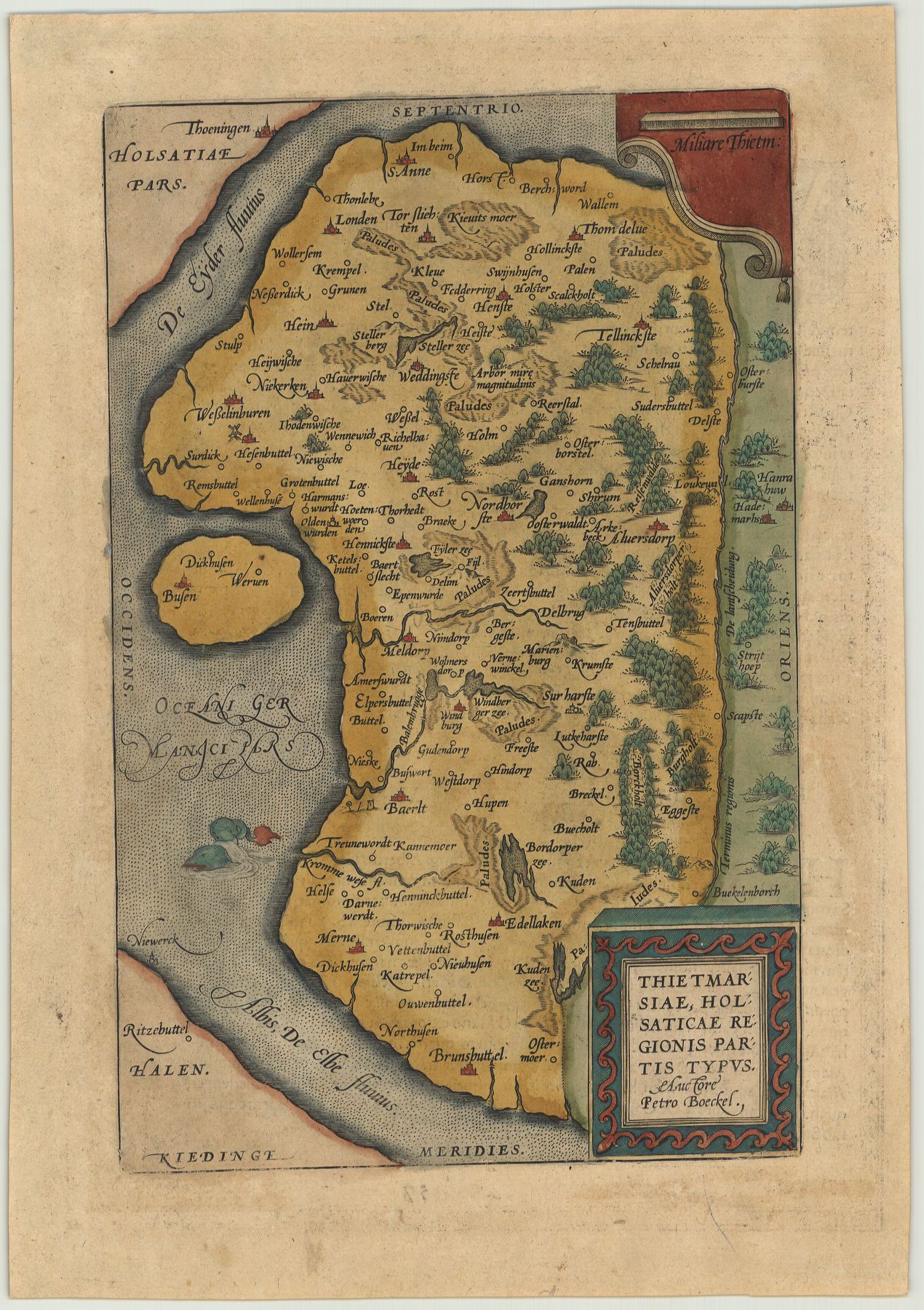 Schleswig-Holstein/Dithmarschen  ab 1584 von Abraham Ortelius