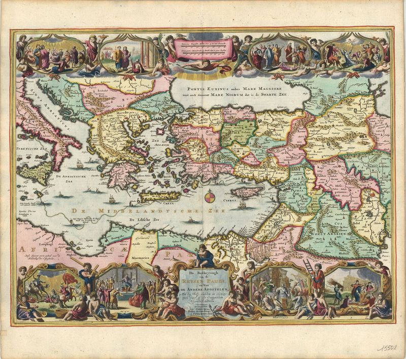 Das Mittelmeer im Jahr 1714 von Daniël Stoopendaal