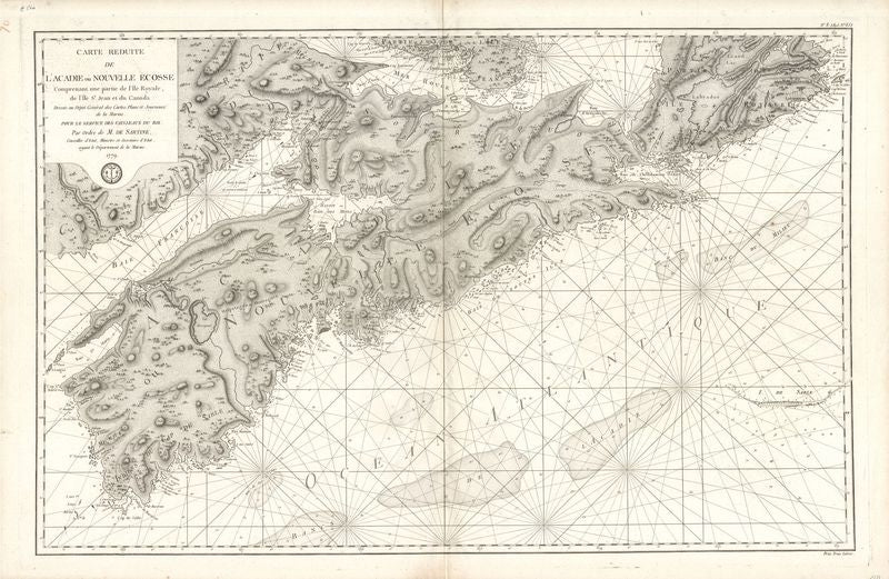 Seekarte Kanadas im Jahr 1779 von Jaques Nicolas Bellin