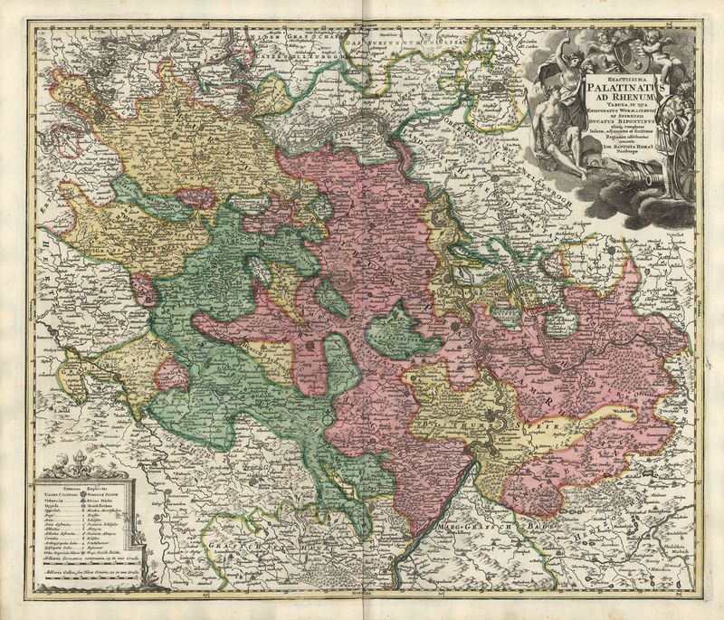 Rhein im Jahr 1703 von Johann Baptist Homann