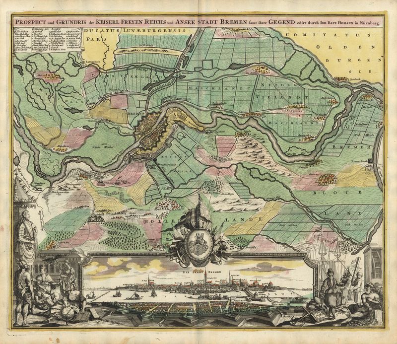Bremen im Jahr 1716 von Johann Baptist Homann