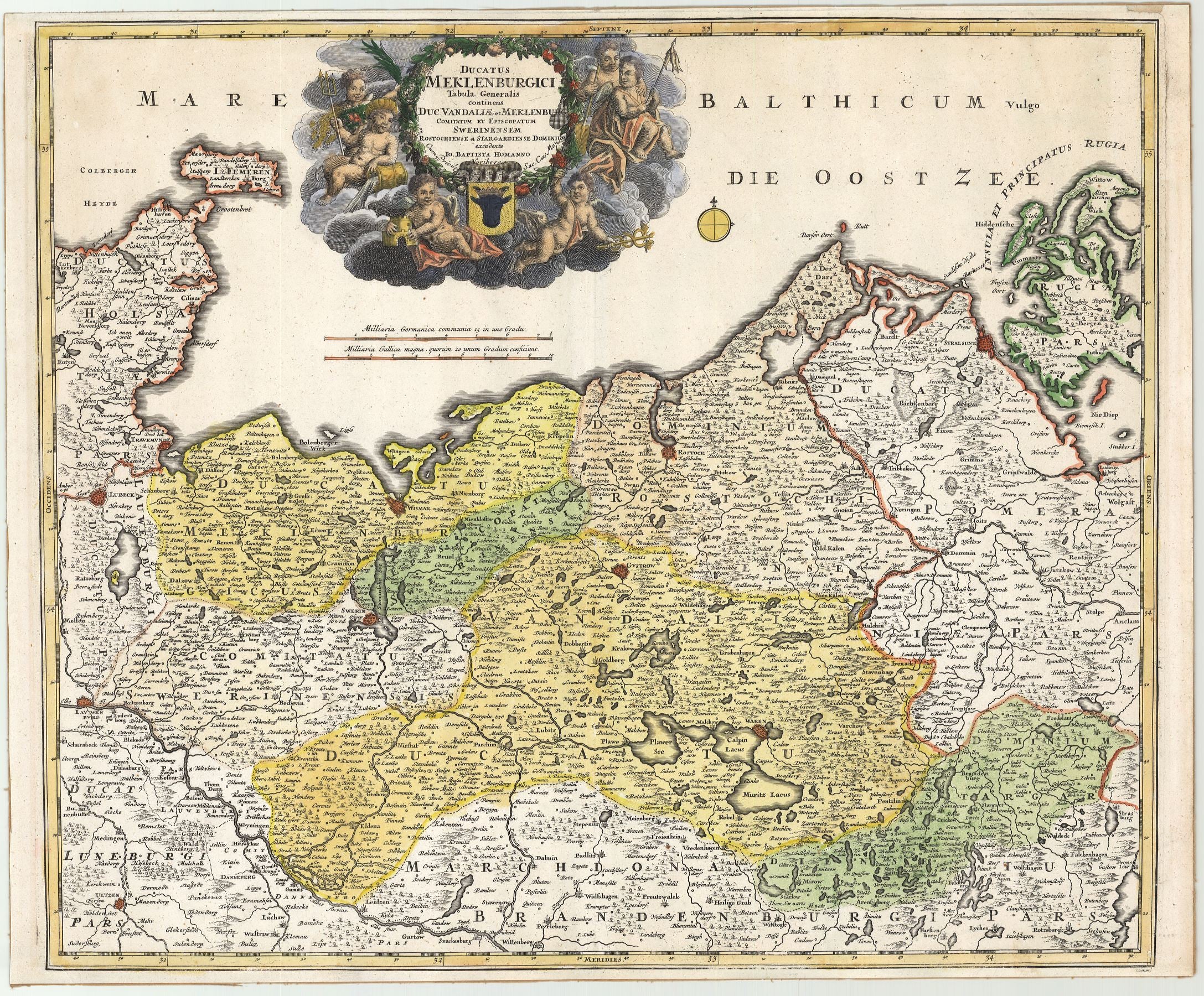 Mecklenburg in der Zeit um 1720 von Johann Baptist Homann