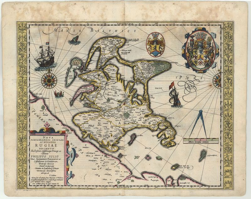 Hondius, Jodocus / Mercator, Gerard : Nova Famigerabilis Insulae ac Ducatus Rugiae Descriptio   1609