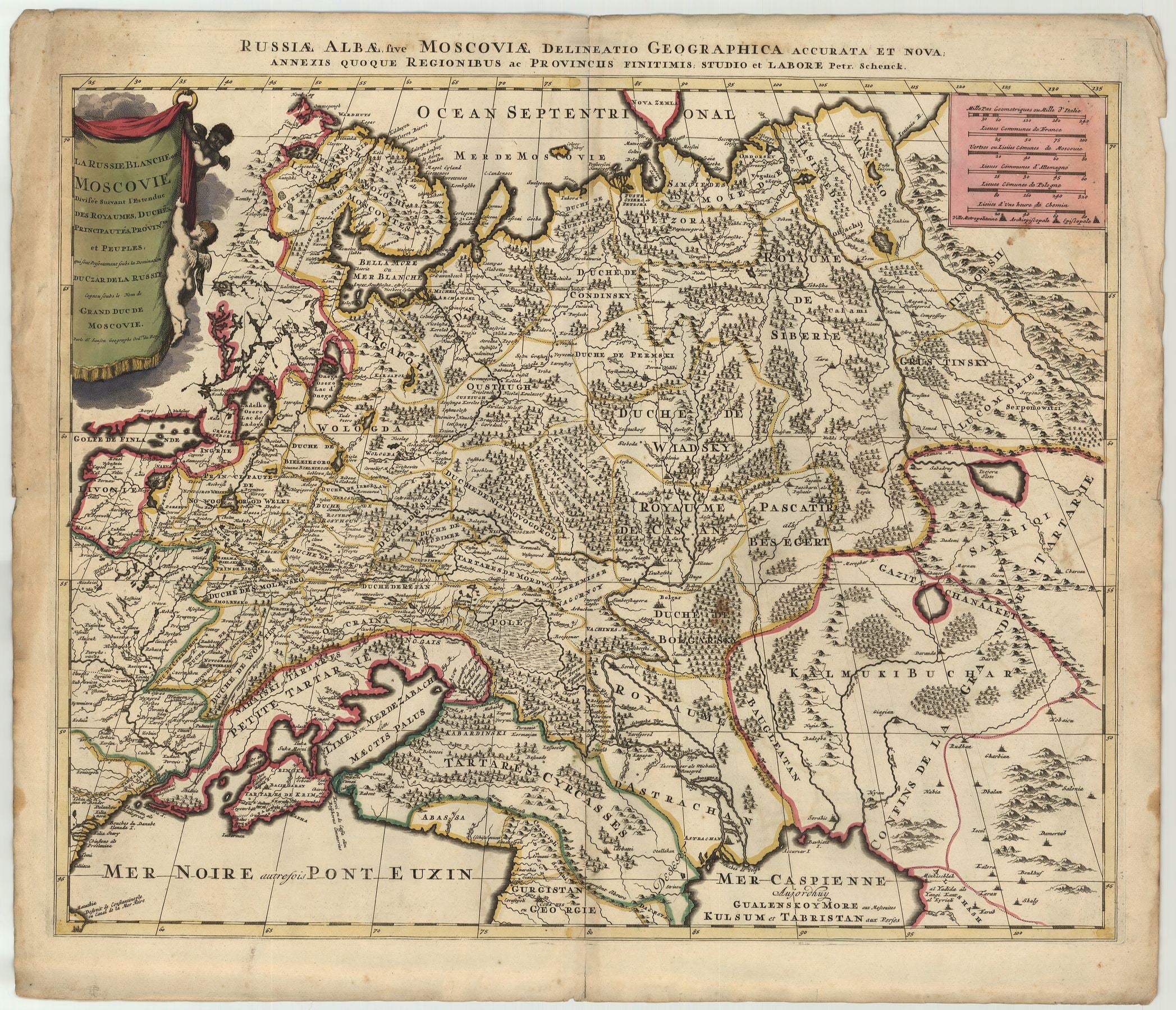 Weißrussland, Zarenreich um das Jahr 1700 von Nicolas Sanson & Peter Schenk