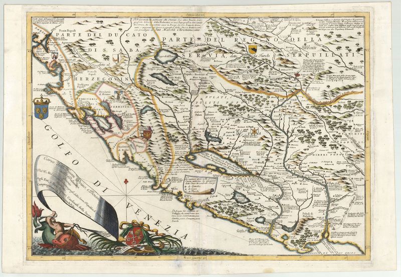 R3009   Coronelli, Vincenzo Maria: Corso delli Fiumi Drino, e Boiana nella Dalmatia descrito   1695