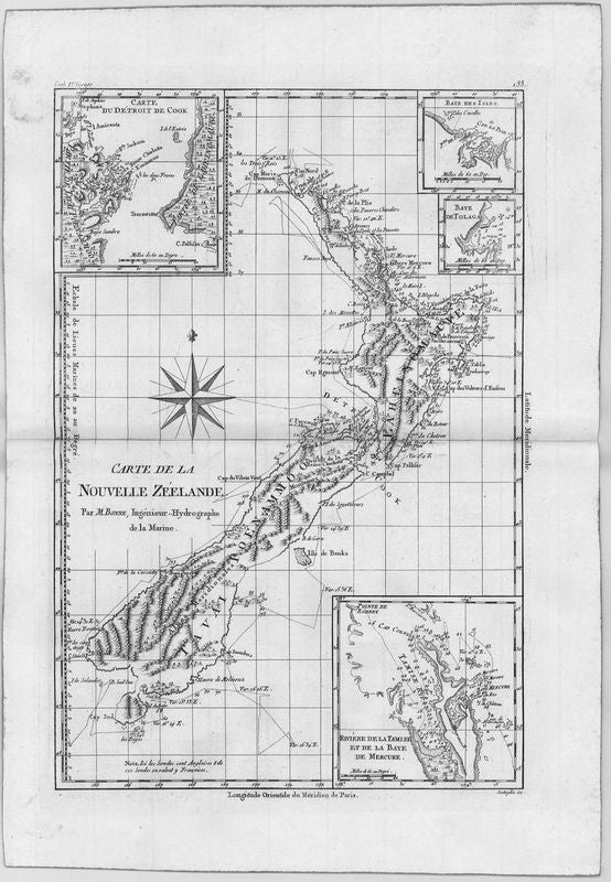 Neuseeland  in der Zeit um 1787 von Rigobert Bonne