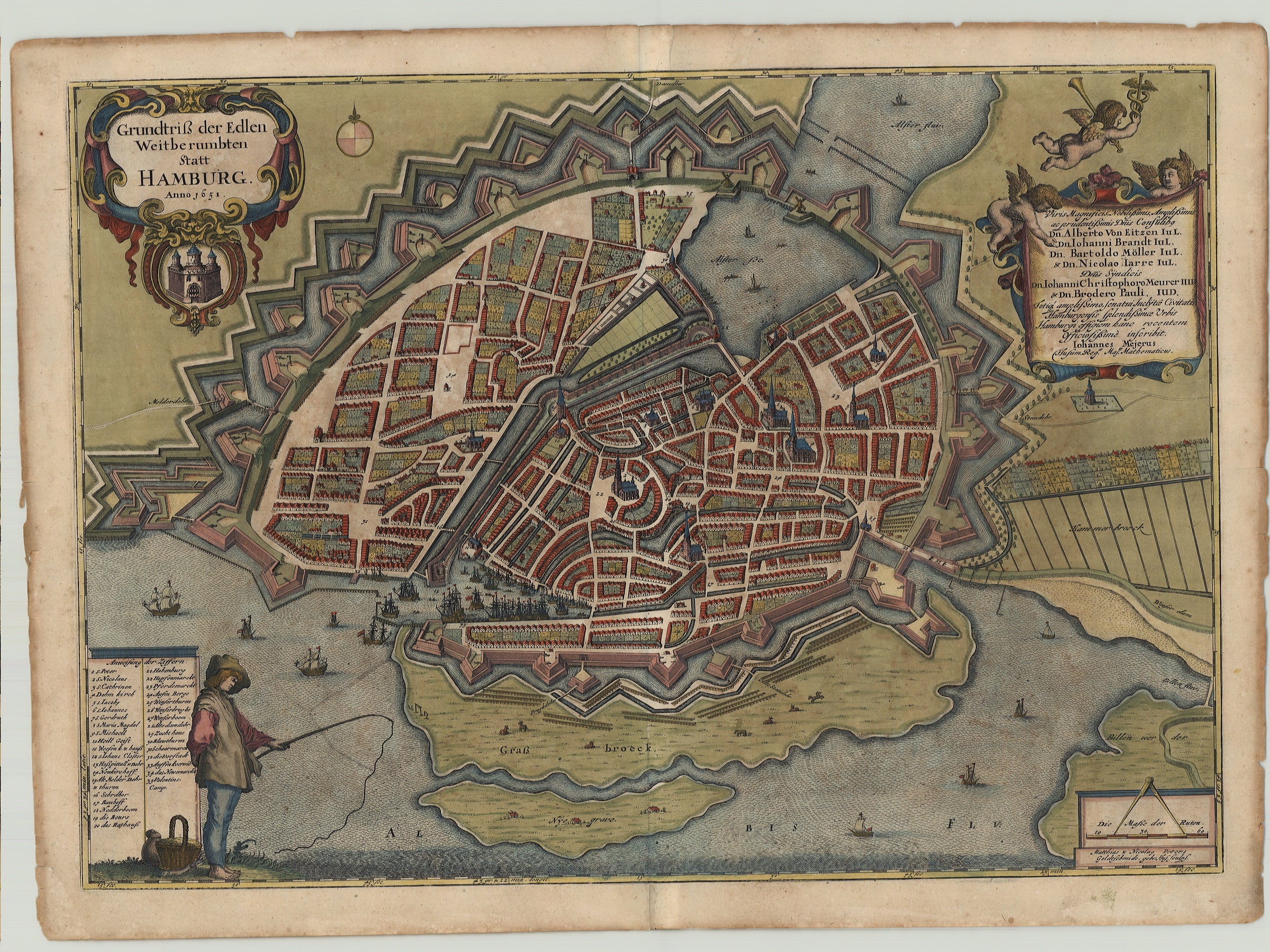 Hamburg im Jahr 1651 von Johannes Mejer