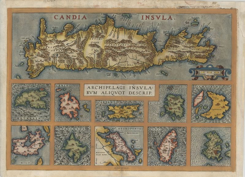 3027   Ortelius, Abraham: Candia Insula - Archipelagi Insularum Aliquod Descrip. 1584