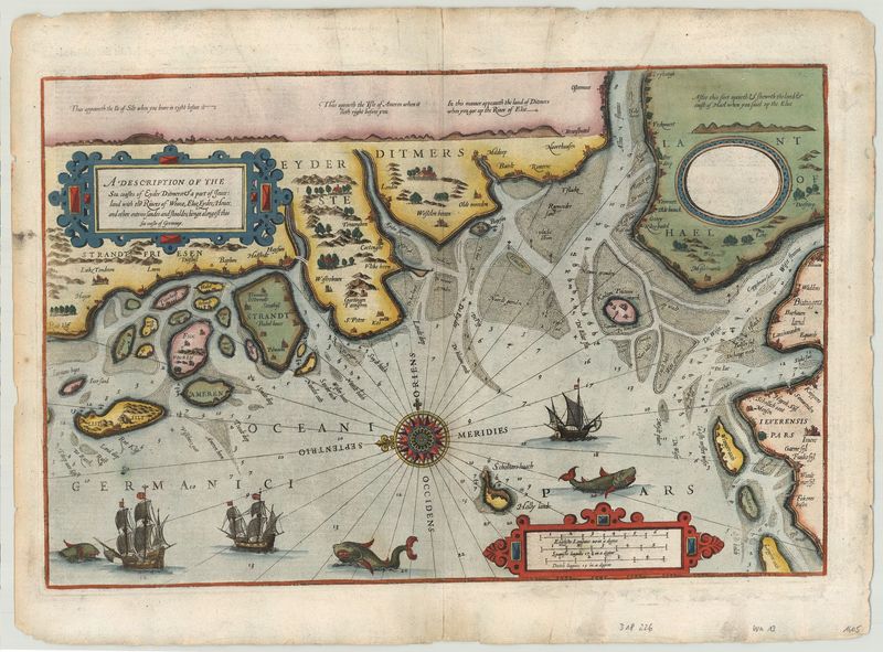 Seekarte der Nordseeküste im Jahr 1605 von Lucas Janszoon Waghenaer