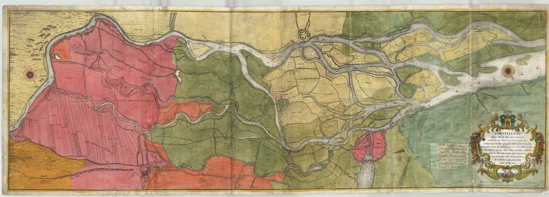 Hamburg - Elbe im Jahr 1702 von Westphalen (nach Hinrich Schaden)