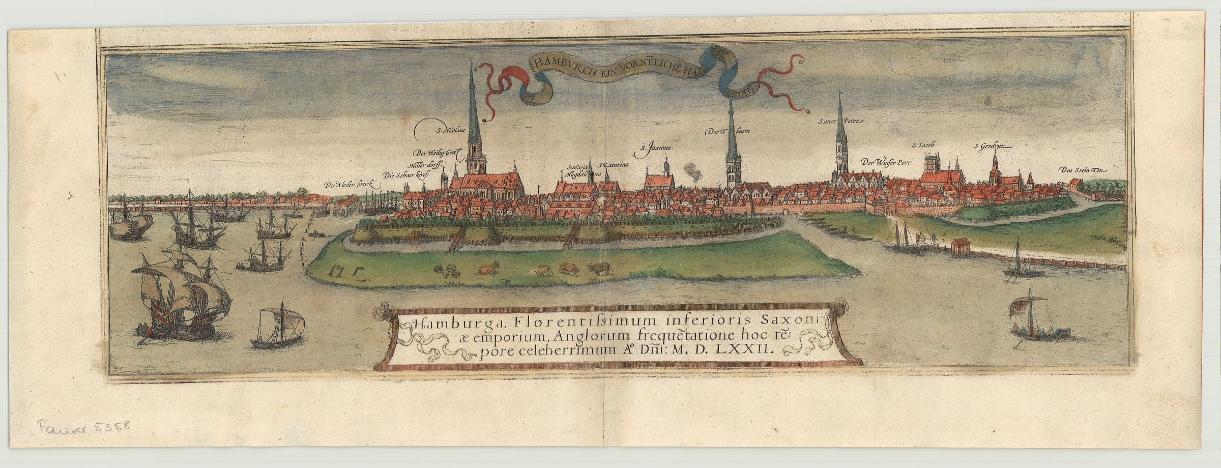 Hamburg in der Zeit um 1580 von Georg Braun & Frans Hogenberg