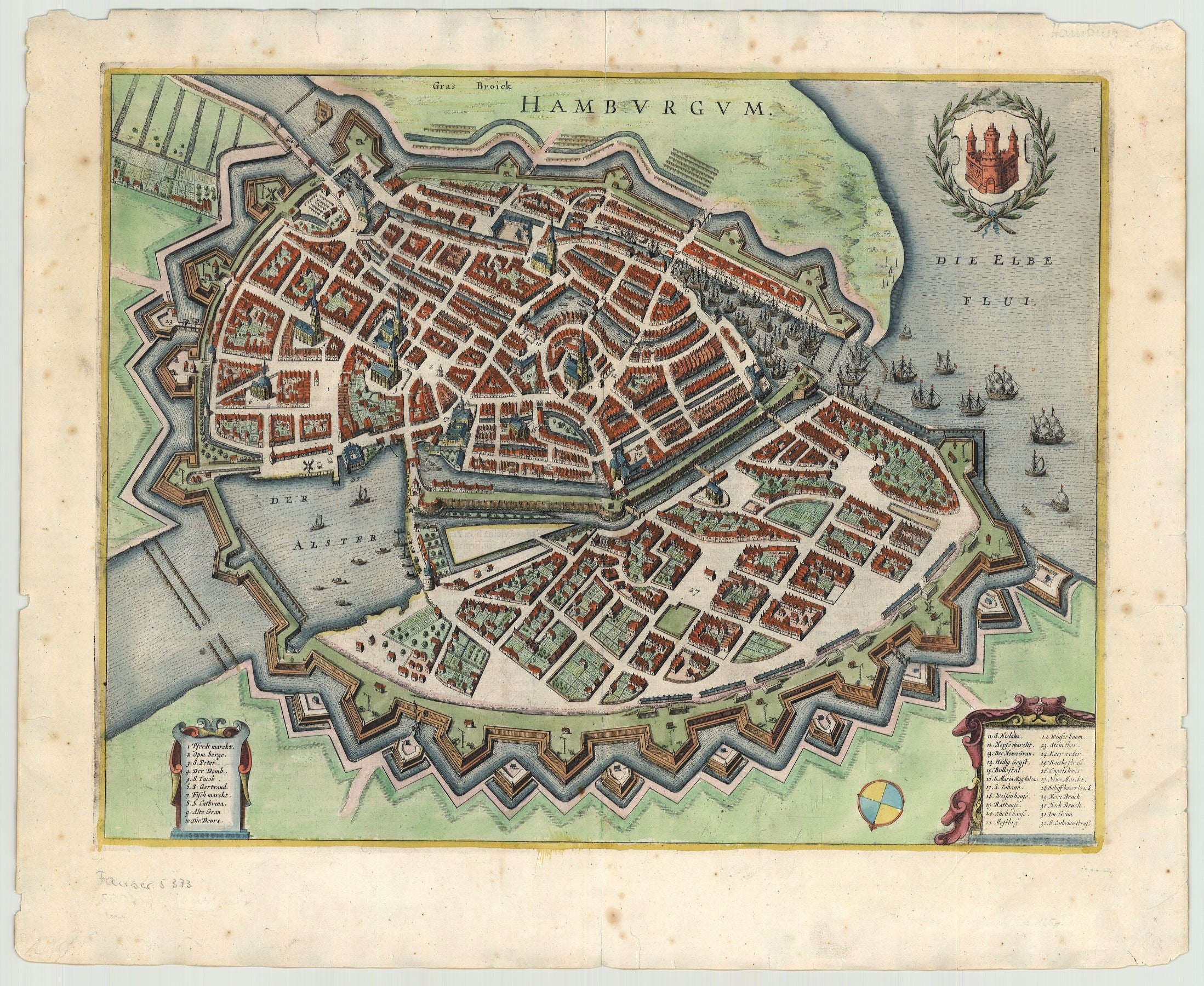 Hamburg um das Jahr 1660 Johannes Janssonius