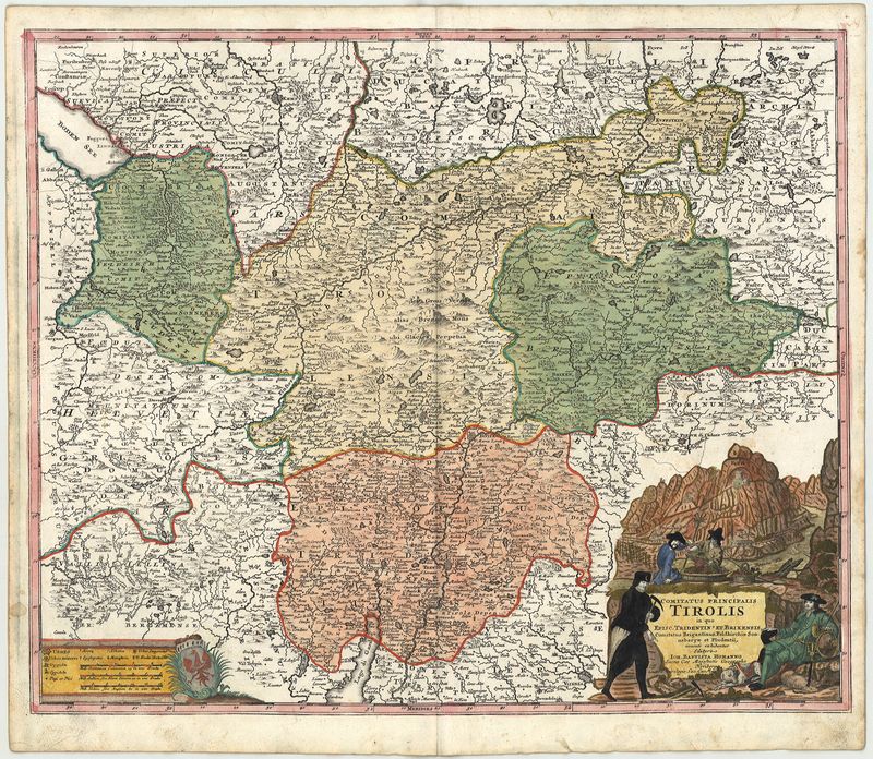Tirol ca. 1720 von Johann Baptist Homann