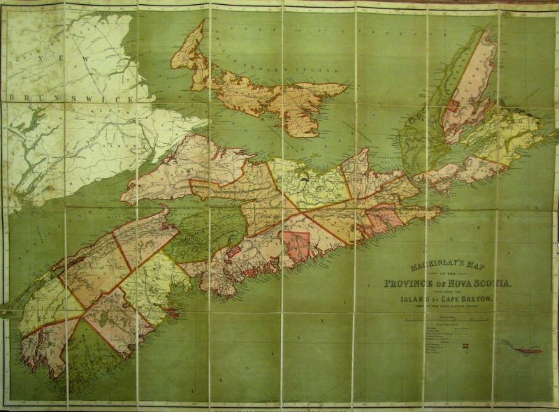 3129   Mackinlay, A. : Mackinlay´s Map of the Province of Nova Scotia, Including the Island of Cape Breton. 1865
