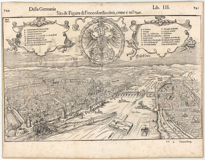 Frankfurt am Main um das Jahr 1558 von Sebastian Münster