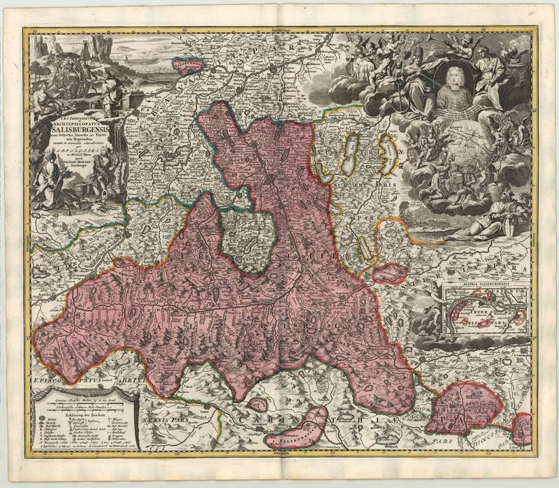 Salzburg im Jahr 1716 von Johann Baptist Homann