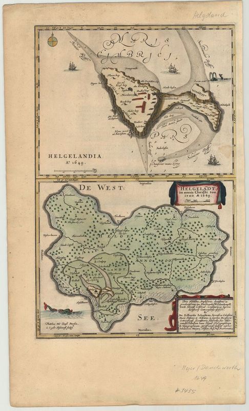 Helgoland im Jahr 1549 von Johannes Blaeu und Johannes Mejer