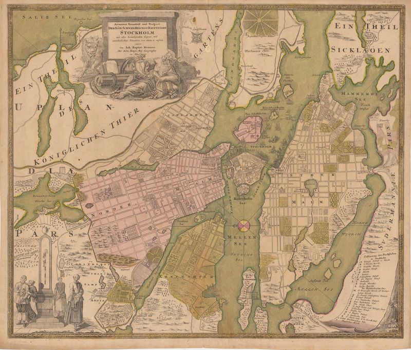Schweden / Stockholm um das Jahr 1720 von Johann Baptist Homann