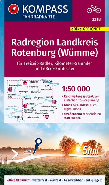 3218 Radregion Landkreis Rotenburg (Wümme) 1:50.000 - KOMPASS Fahrradkarte